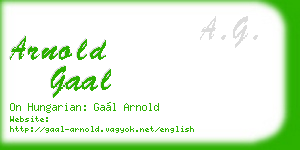arnold gaal business card
